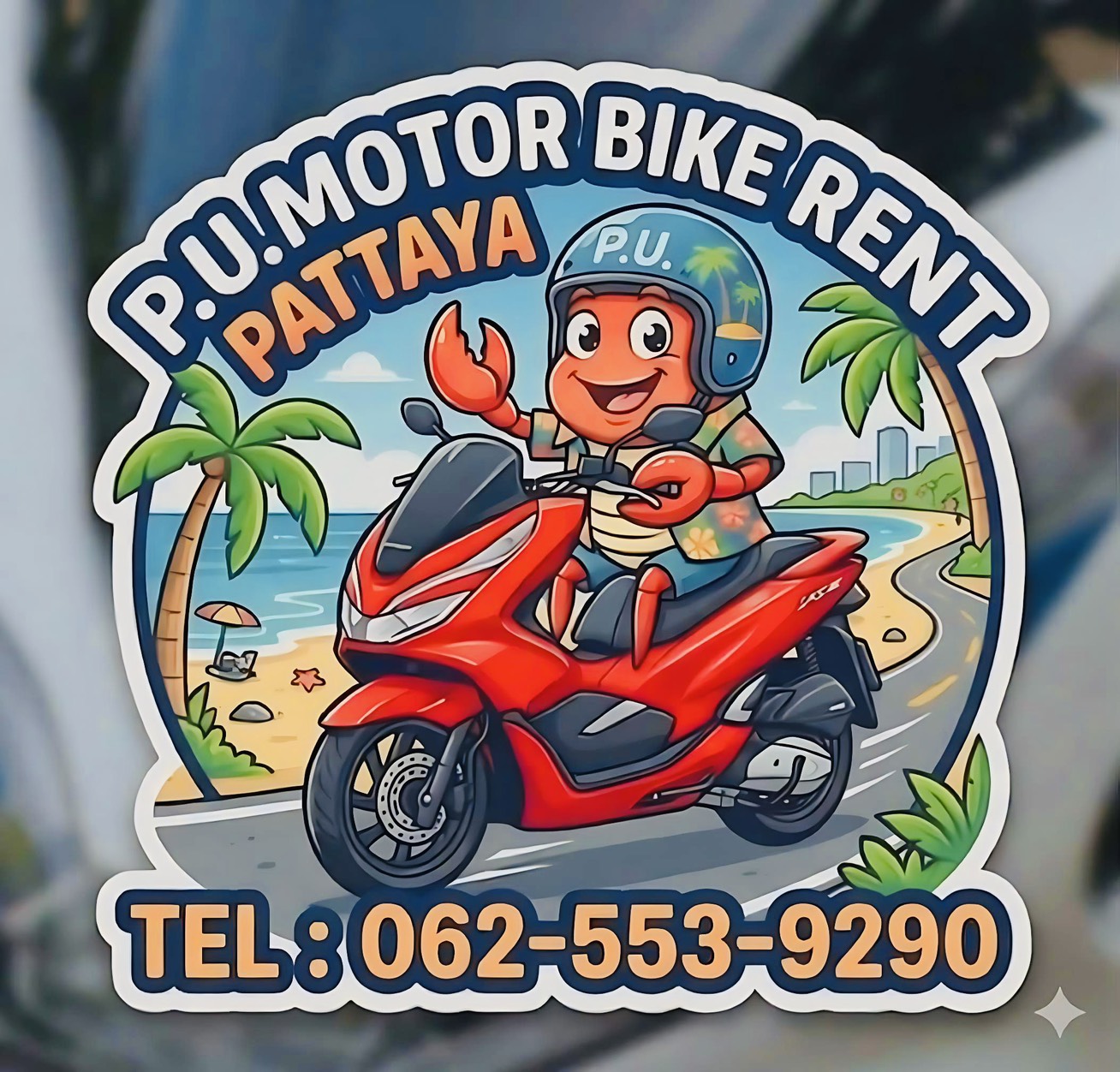 P.U. Motorbike Rent Pattaya — call 062-553-9290
